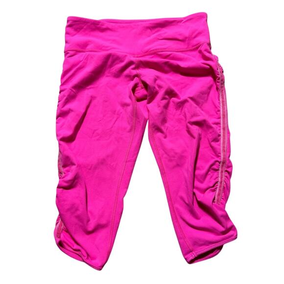 LULULEMON Power Flow Crop Legging‎ Pinkalicious Women’s Size 8 Athletic Legging - Picture 1 of 8